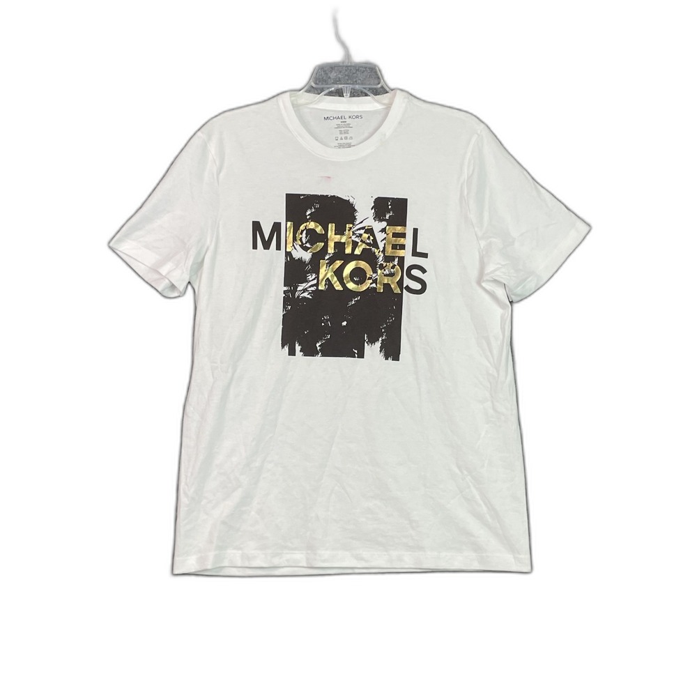 Michael Kors T Shirt Mens Medium Cotton Graphic Print Crew Neck Gorpcore Classic